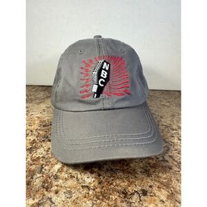 NBC Microphone Embroidered Gray Baseball Cap One Size Fits Most Cotton